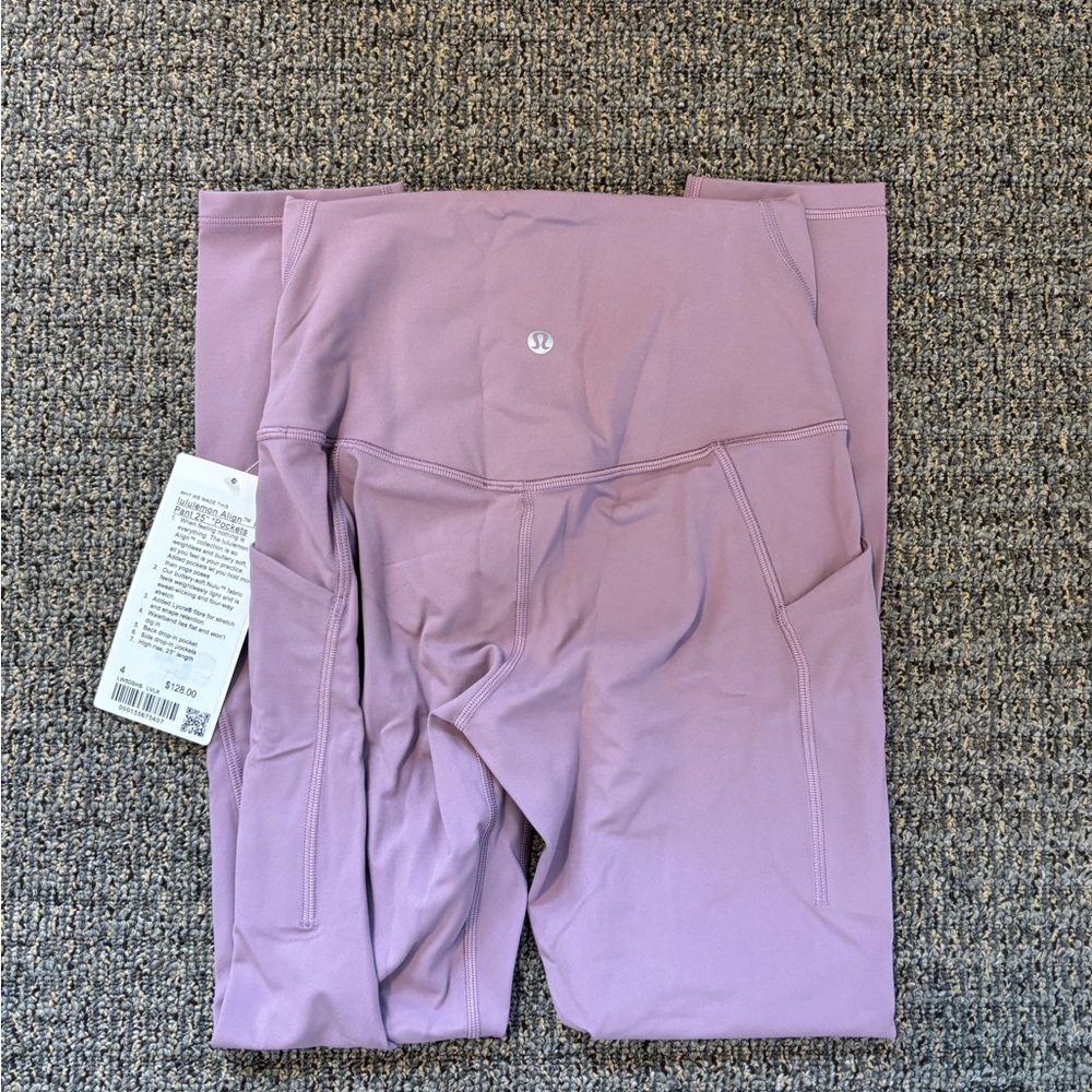 NWT!🍋🍋Lululemon Align HR Pant with Pockets 25”🍋🍋. Size 4. Color Lavender Lux. - Picture 13 of 16